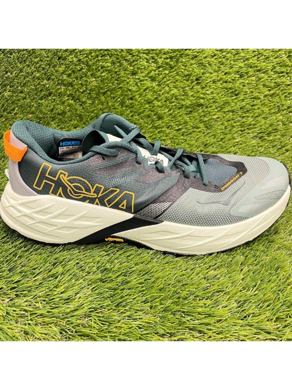 Hoka One One Speedgoat 7 Mens Size 12 Mint Green Athletic Running Shoes Sneakers